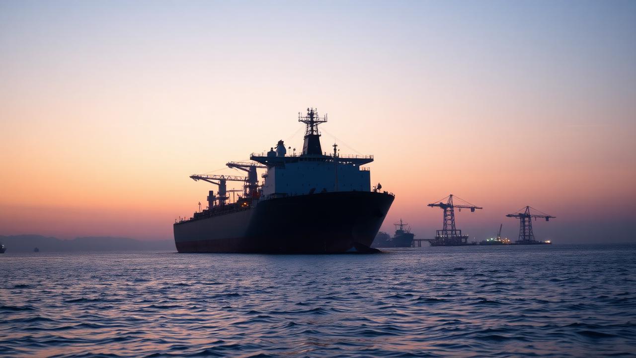 A large shipyard with ships under construction and cranes, representing the expansion of HD Hyundai Vietnam Shipyard.